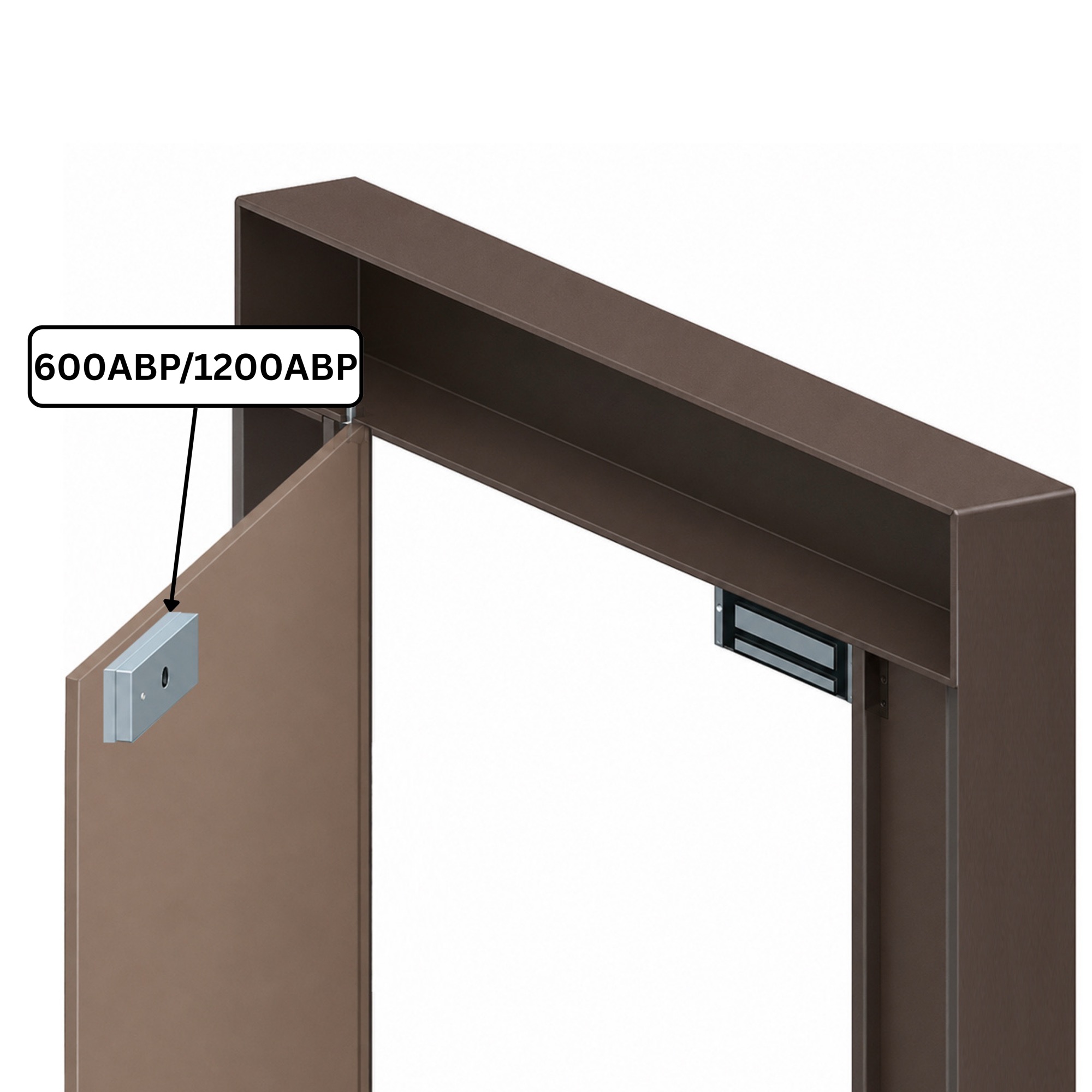 600ABP Armature Back Plate for 600 Maglock - installation example