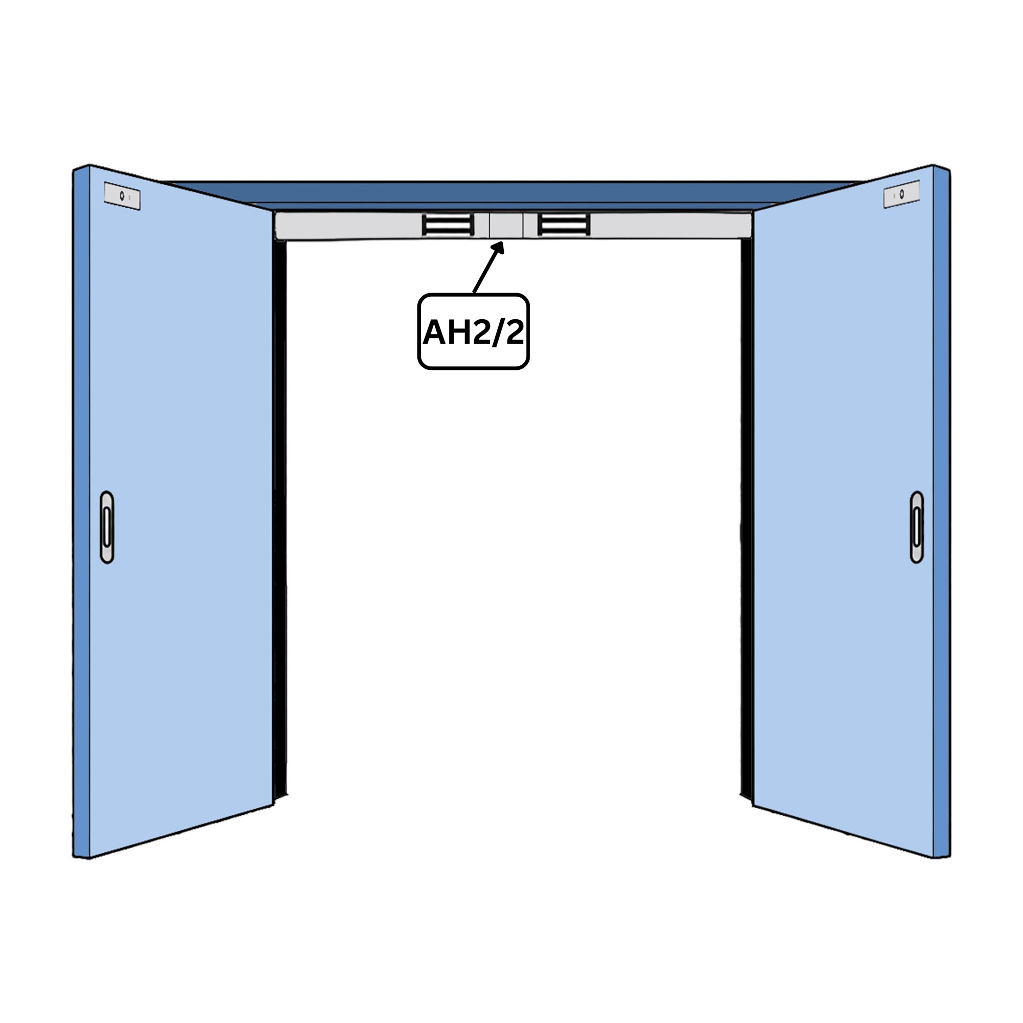 AH2-2 Architectural Housing for 600 Maglock, 2 metre, 2 cutouts - installation example