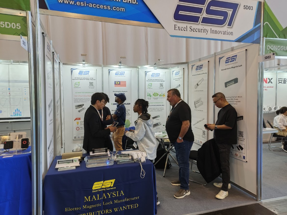 ESI Access exhibition booth with visitors