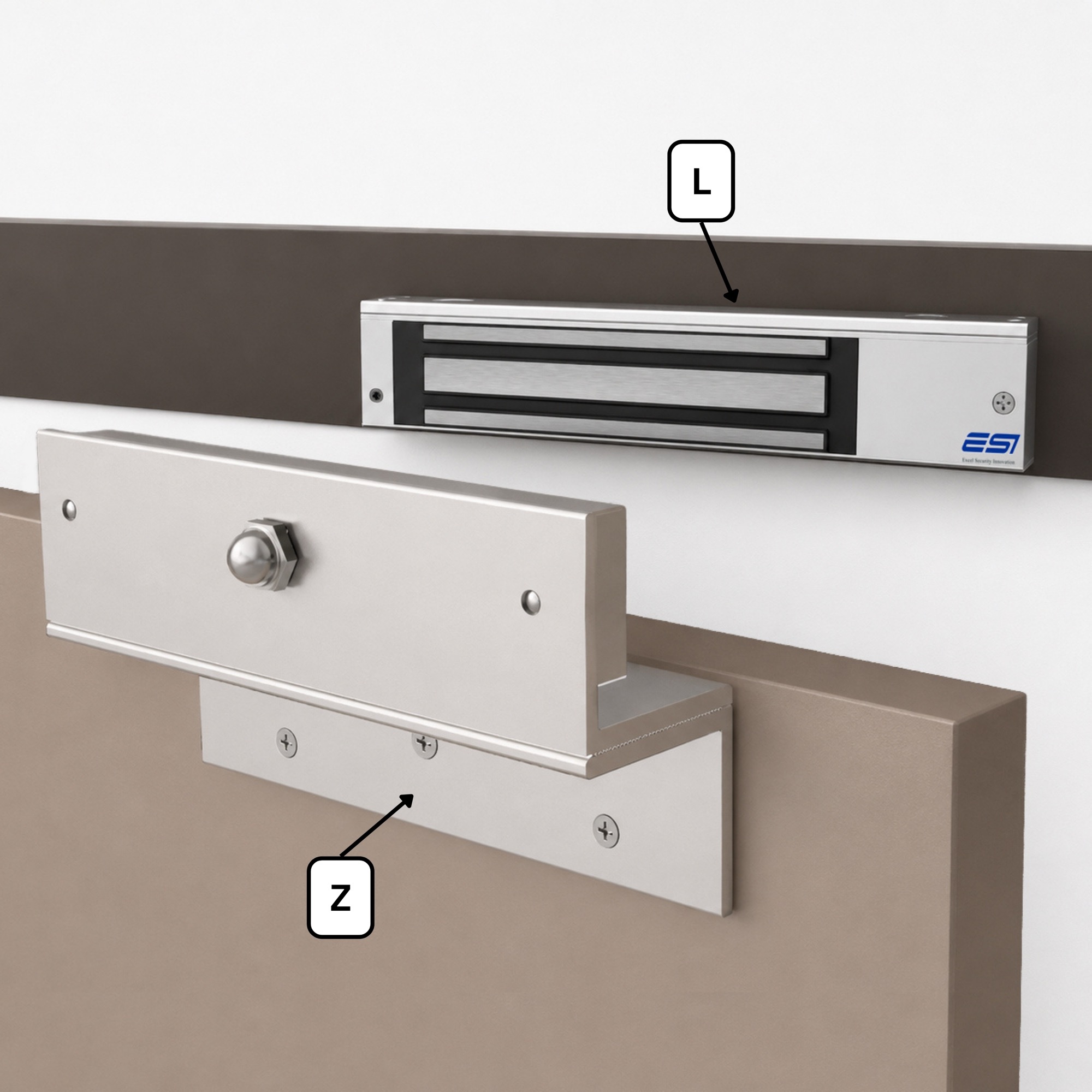ZL-266 Z & L Bracket fitted to a door - installation example